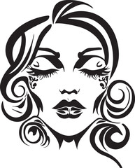 Women face vector tattoo design illustration
