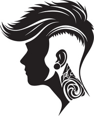 Hair style vector tattoo design illustration