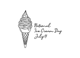 line art of national ice cream day good for national ice cream day celebrate. line art. illustration.