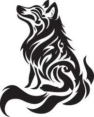 Wolf vector tattoo design illustration