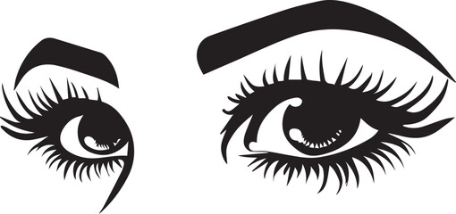 Fototapeta premium Women eyes vector tattoo design