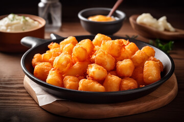 Crunchy Fried Cheese Curds Created with Generative AI Tools