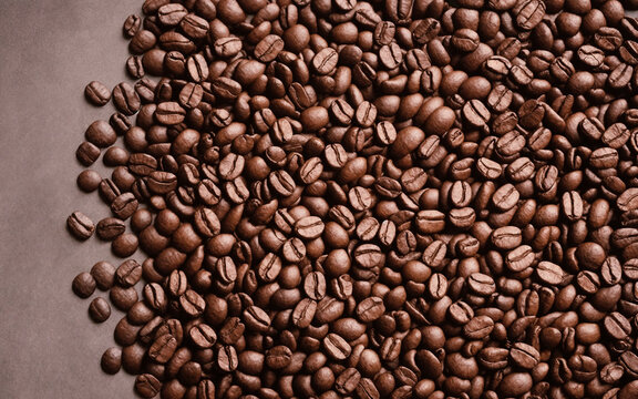 Roasted coffee beans background. Generative AI