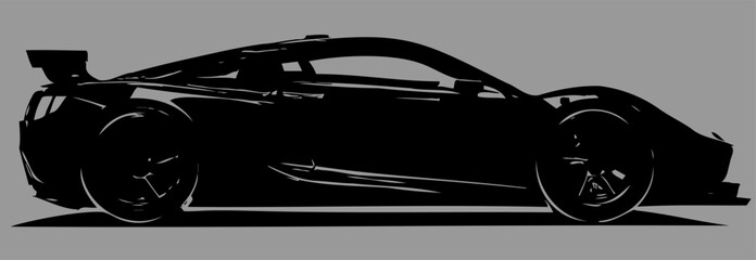 black outline on the side of a sports city car