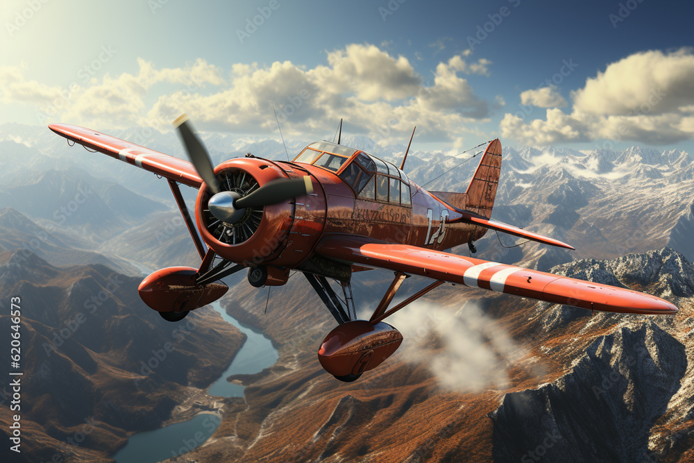 Poster a stunt plane performing daring aerobatic maneuvers in an airshow, thrilling spectators with loops, 