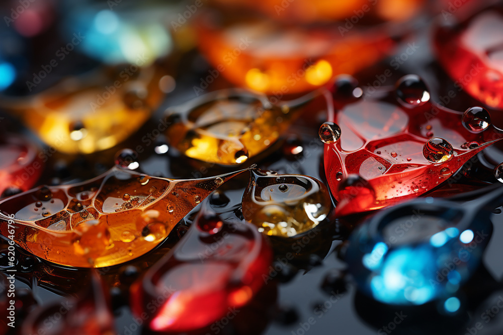 Poster raindrops on a spider's web, glistening like diamonds in the soft light. generative ai technology.