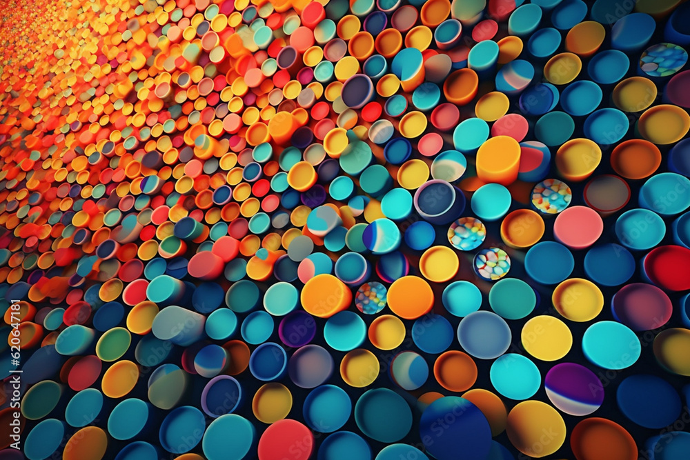 Poster A captivating visual representation of a modern circle background filled with bold and vivid colors. Generative AI technology.