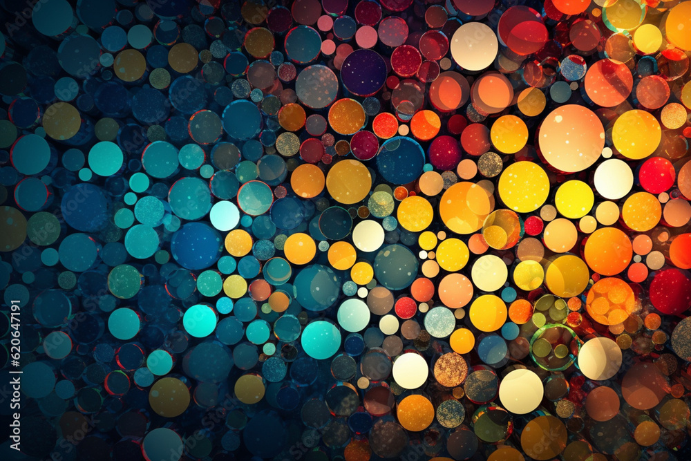Poster  The circles blend and overlap, symbolizing the interconnectedness of human experiences.. Generative AI technology.