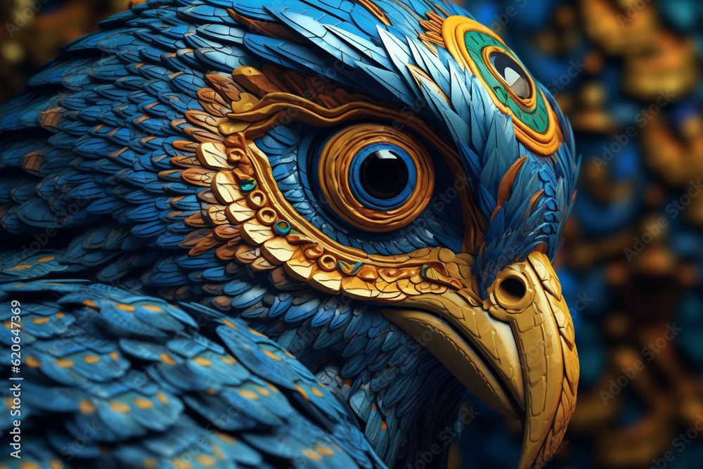Aufkleber The image features intricate patterns and vibrant colors, symbolizing Horus' vigilant and all-seeing nature. Generative AI technology.
