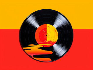 Vintage vinyl record album in Pop Art, Generative Ai