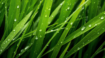 Fototapeta na wymiar closeup of wet grass with raindrops
