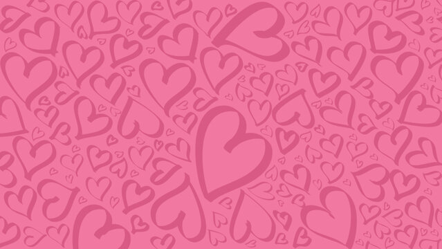 Heart print background vector illustration.
