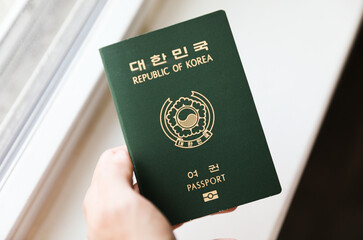 US passport and Korean passport, symbolizing global travel, immigration, citizenship, and visa, capturing the essence of international connectivity