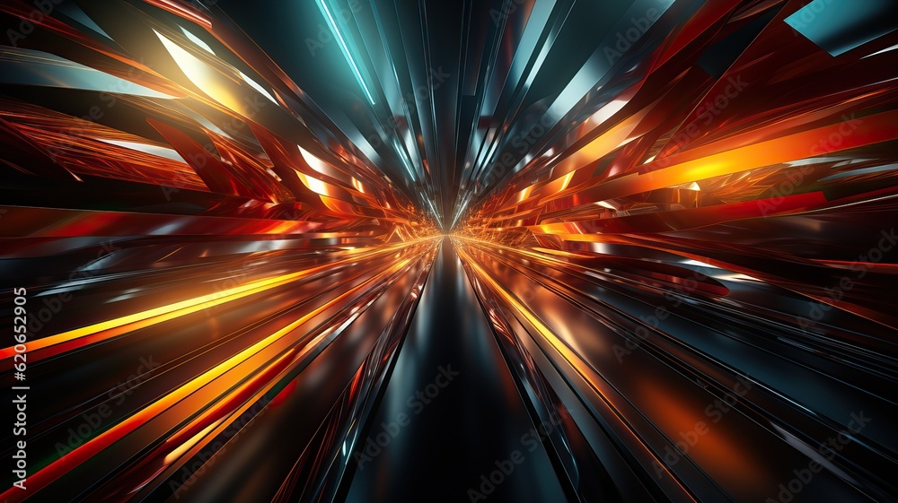 Wall mural high speed highway in a digital environment abstract background, generative ai