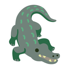 Crocodile, a stealthy reptile with massive jaws vector icon. Isolated alligator sign design.