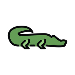 Fototapeta premium Crocodile, a stealthy reptile with massive jaws vector icon. Isolated alligator sign design.