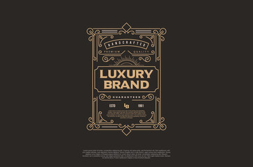 Old label vintage frame emblem design. Vector design element