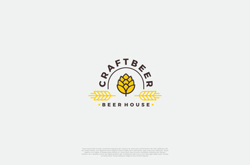 Beer logo label brewery emblem design. Vector design element