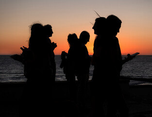 Profile In Silhouette of group