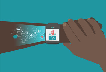 Human Interacting with Wearable Technology to Track Habits with Preventative Healthcare Advancements