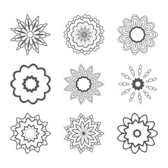 set of a decorative ornamental circles elements