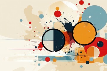 Abstract colorful background with circles and blots. Illustration