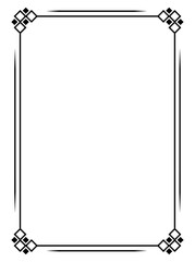 Fototapeta premium Black frame for any text. Vector frame isolated on white