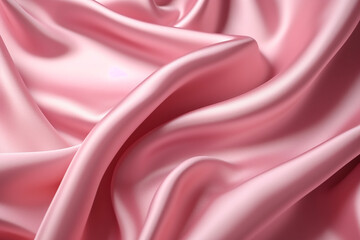Obraz premium Smooth Elegant Pink Silk or Satin Texture - Perfect for Wedding Backgrounds - Created with Generative AI Tools