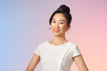 beautiful young asian woman posing in casual clothes