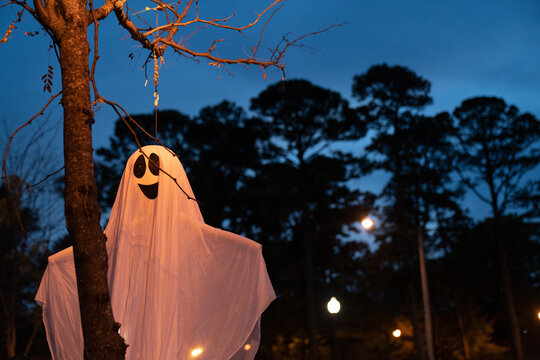 decoration of a ghost on a tree