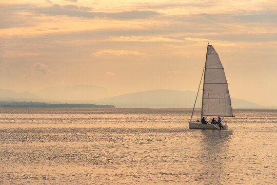 A sailing vessel on Lake Geneva