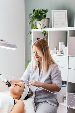 Beautician at work in salon