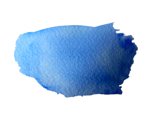 Watercolor colorful abstract shape hand drawn isolated splash on white background. Aquarelle blue color paper texture bright art element