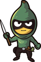 Ninja with head shape of an avocado