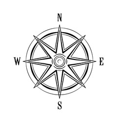 Wind rose, directions of the world, map compass icon, Nautical compass and wind rose concept
