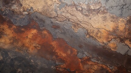 Obraz na płótnie Canvas a horizontal abstract background, of rusted stone, with cool and warm highlights, for product display/mock-up. Decor-themed in a JPG format. Generative AI