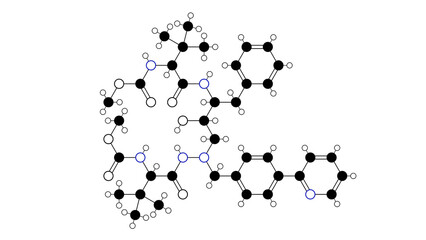 atazanavir molecule, structural chemical formula, ball-and-stick model, isolated image hiv protease inhibitors