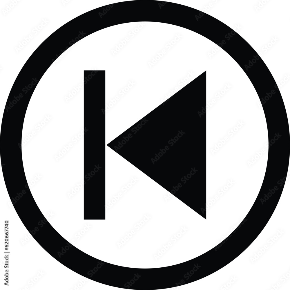 Poster button previous skip icon vector isolated on background .back track web icon. media player .rewind i