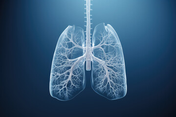 chest and lung x ray on blue background