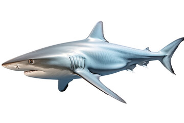 Silky shark Carcharhinus falciformis , Transparent background. generative AI