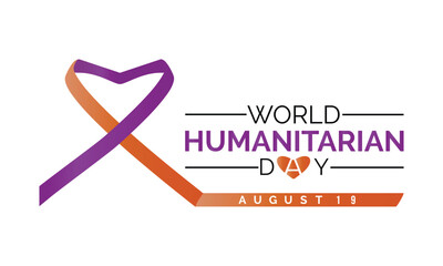 World Humanitarian day observed each year on August 19th.Banner poster design template.