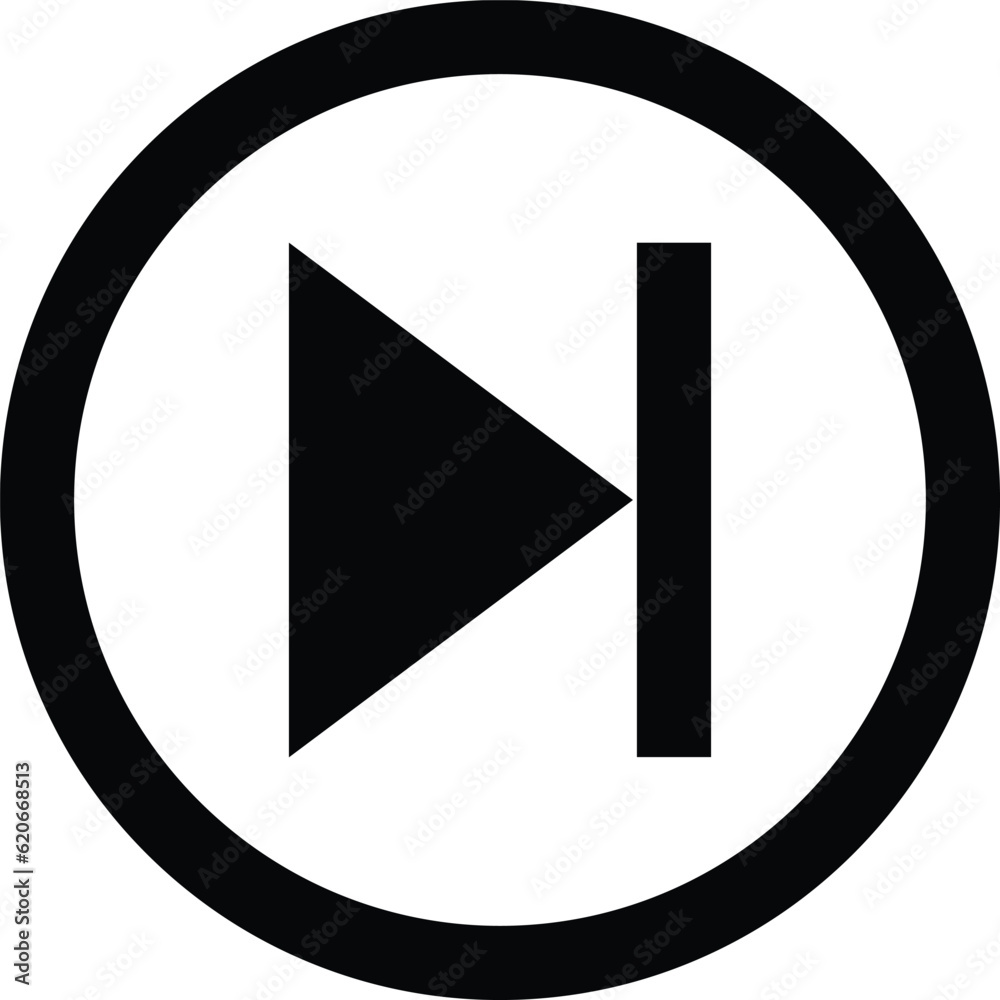 Poster skip button icon vector isolated on white background . skip to the end, next, music player button