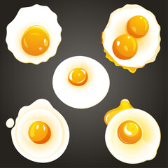 fried eggs illustration. Healthy nutritious eggs breakfast