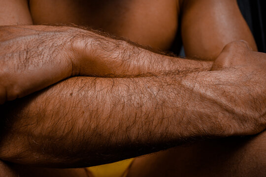 Masculine Tanned Hairy Arm Skin