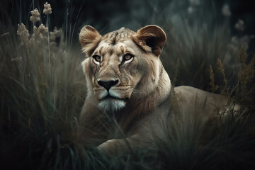 Savanna Serenity: Capturing the Serene Lioness in Nature