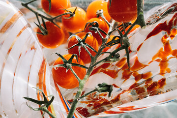 Tomatoes in water.