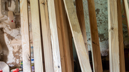 Fototapeta na wymiar Wooden boards. Processed wood