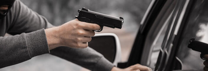man with a gun threatened driver