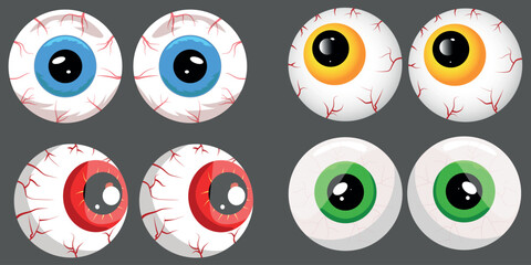 Creepy eyes pair set, Eyeball Halloween symbol