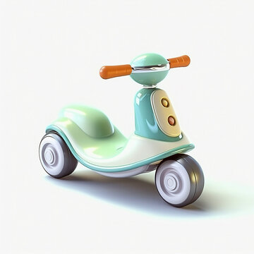 Baby Transport , Bike , Scooter Isolated On White , Baby Balance Car , Generative Ai